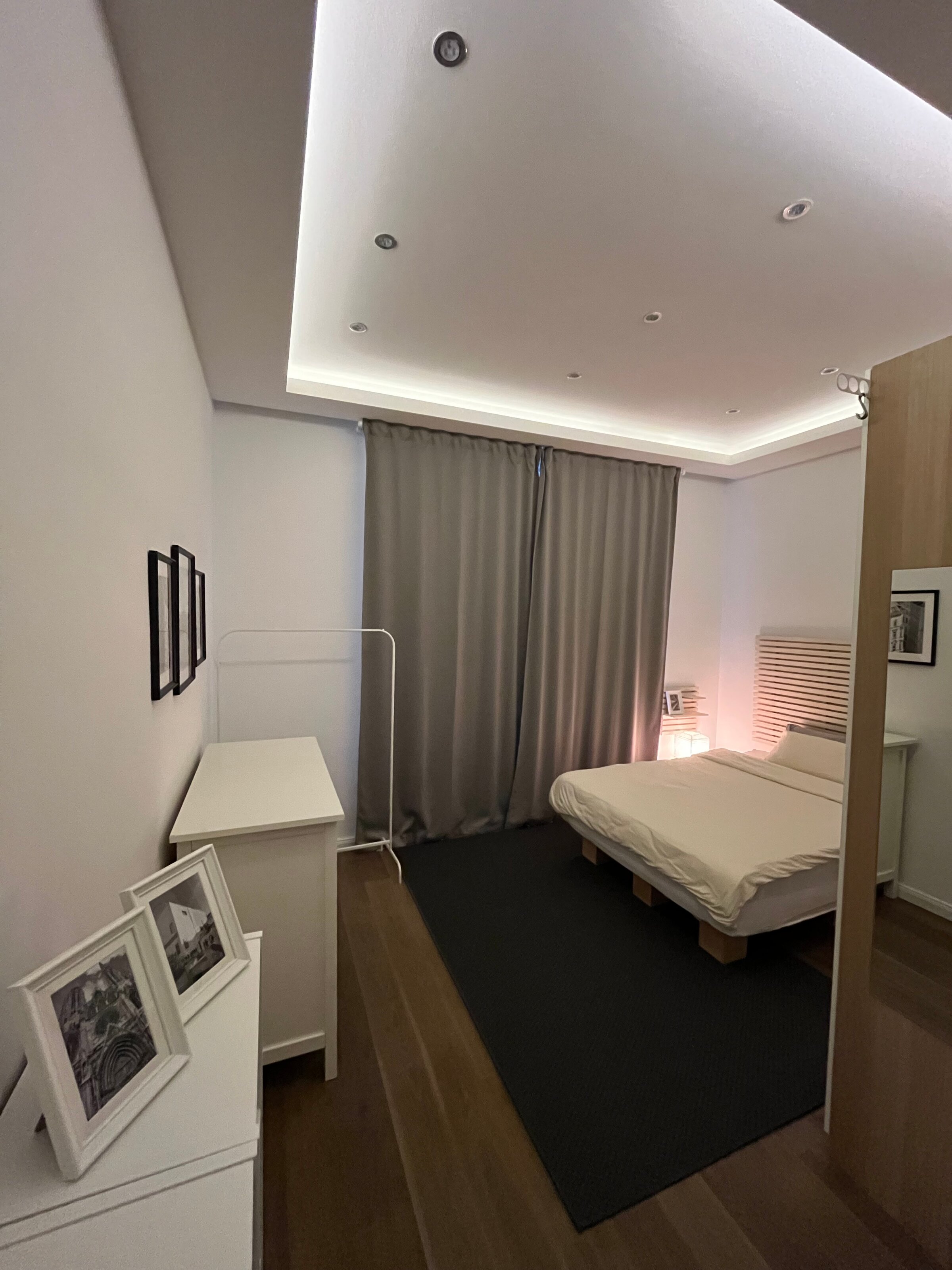 Bedroom with black-out curtain