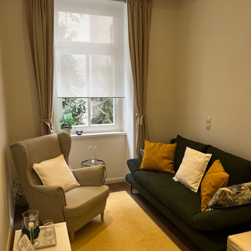 Living/dining room: sofa and armchair 