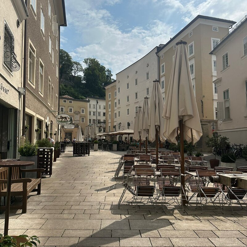 In front of the house