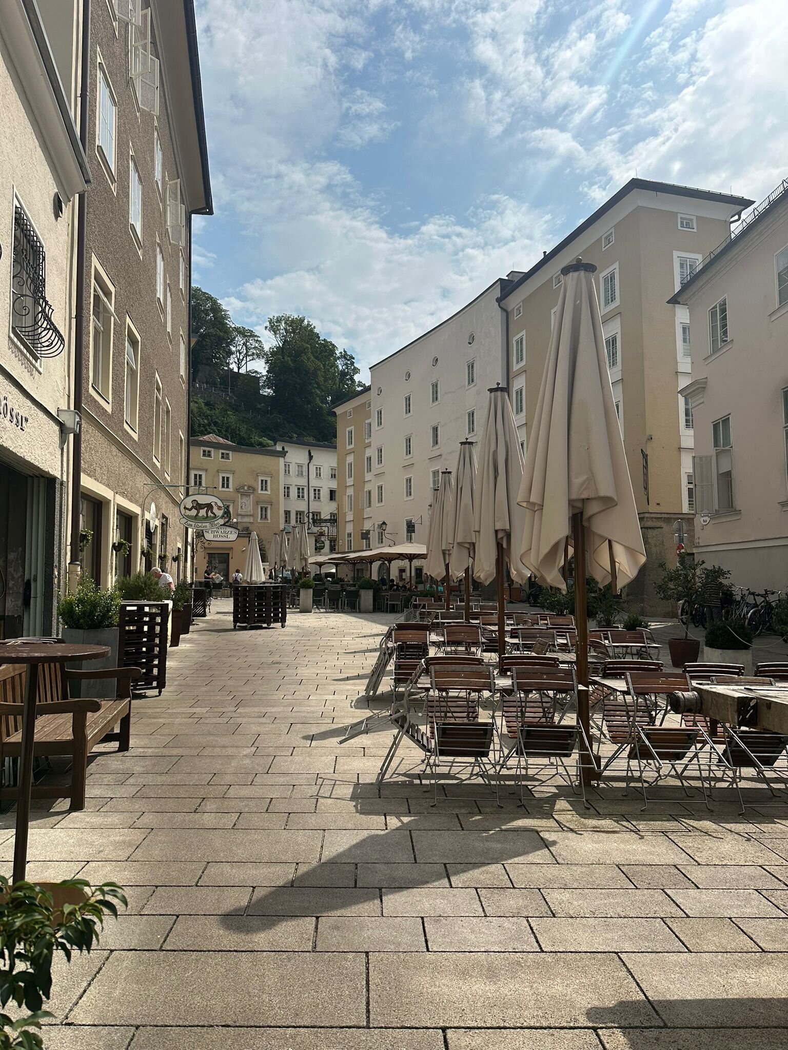 In front of the house