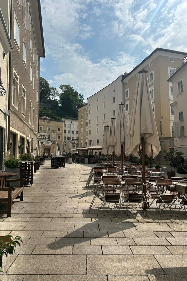 In front of the house