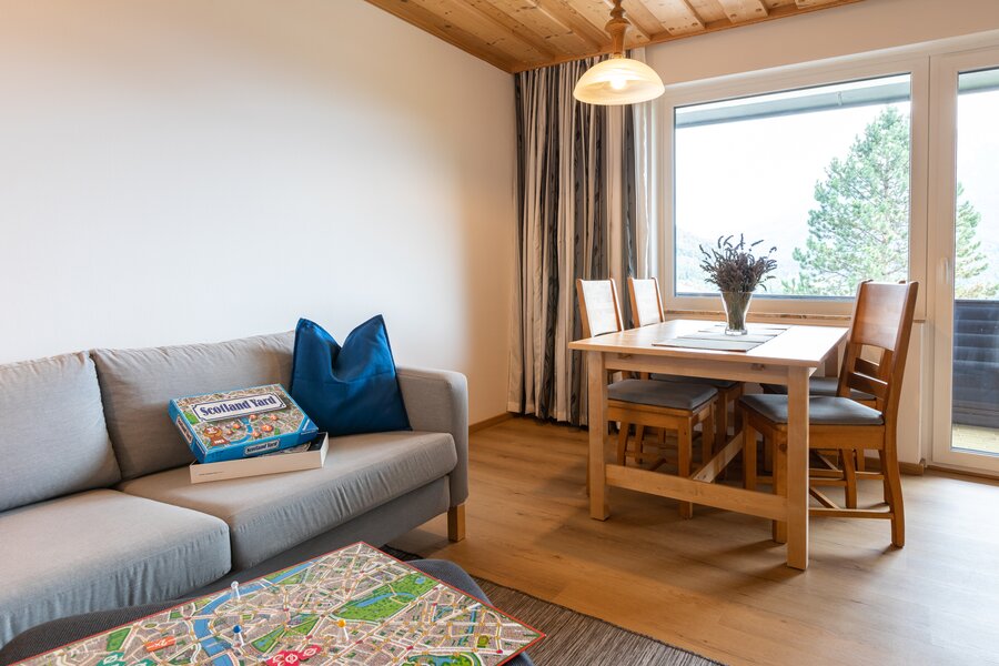 Living room with dining table