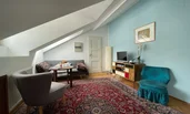 Living area with sofa and TV