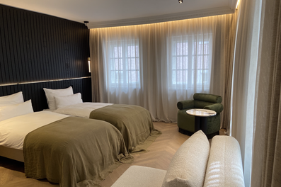 Modern 1-room apartment with twin beds & elegant design – short-term rental & temporary housing for 1 to 6 months in Salzburg