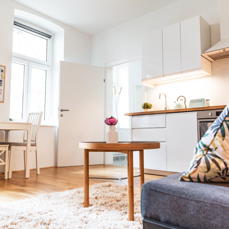 Living room with kitchen