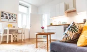 Living room with kitchen