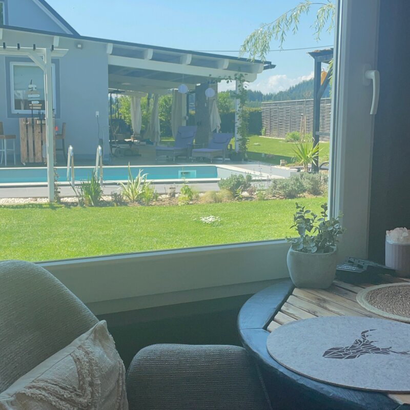 Der Ausblick vom Esstisch aus