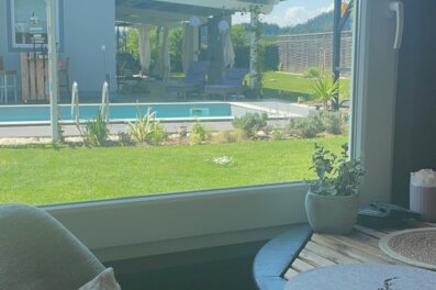 Der Ausblick vom Esstisch aus