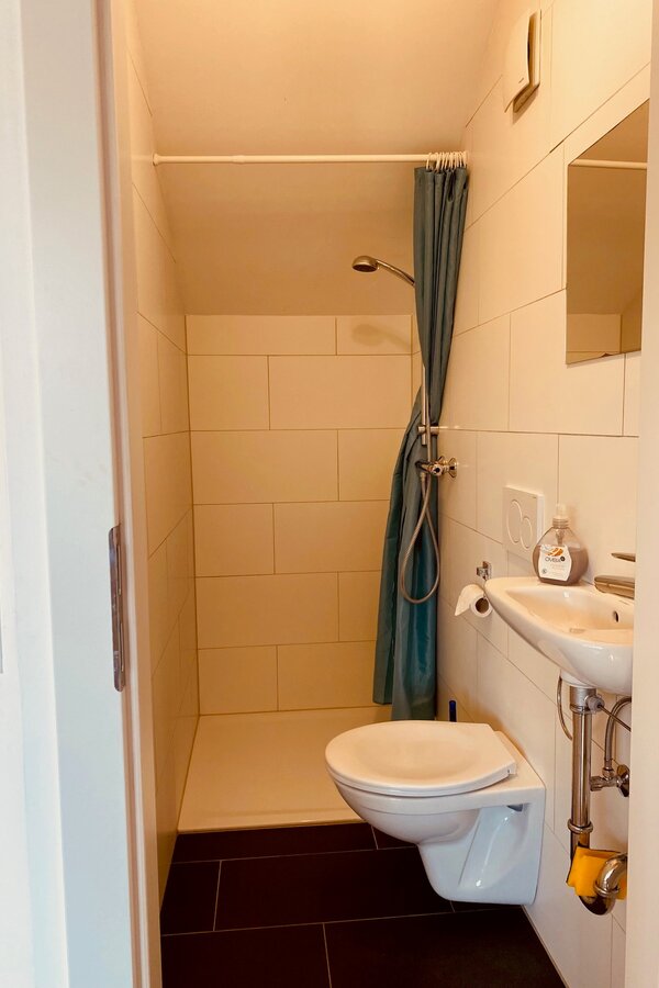 kleine Bad mit WC und Dusche