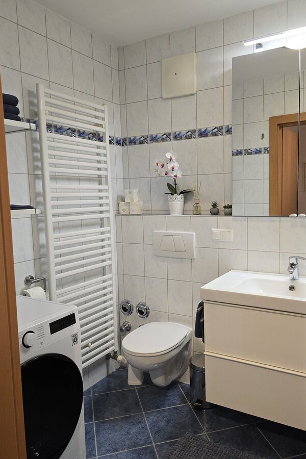 Badezimmer mit Waschtrockner