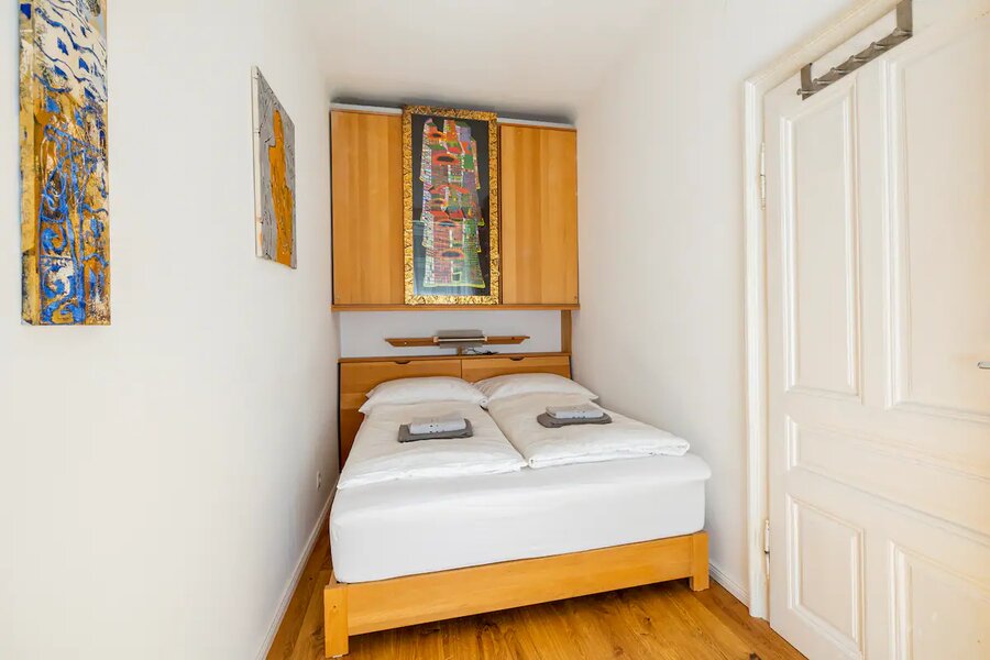 Comfortable, 180x200 double bed with a new mattress