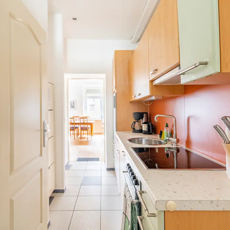 Fully equipped kitchen in the entrence hall