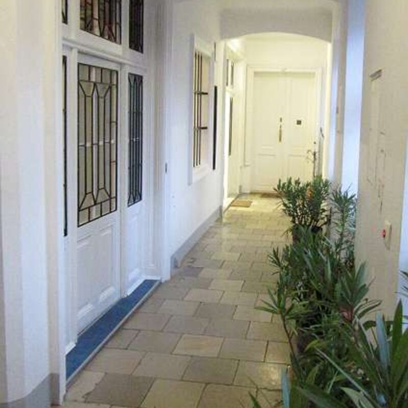 Floor in front of apartment entrance