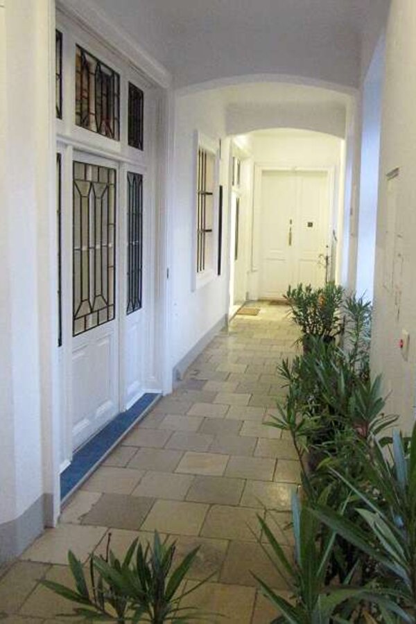 Floor in front of apartment entrance