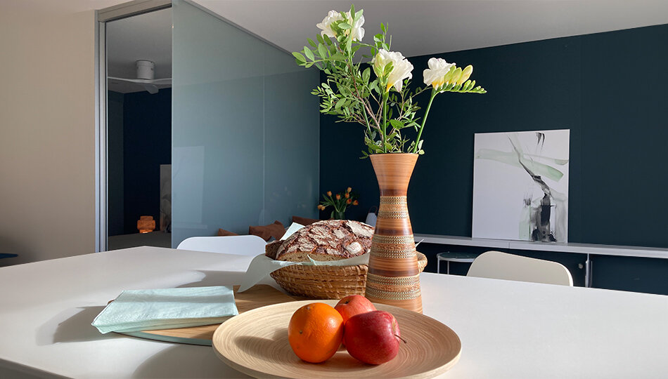 Blick von der Loggia in Richtung Schlafraum