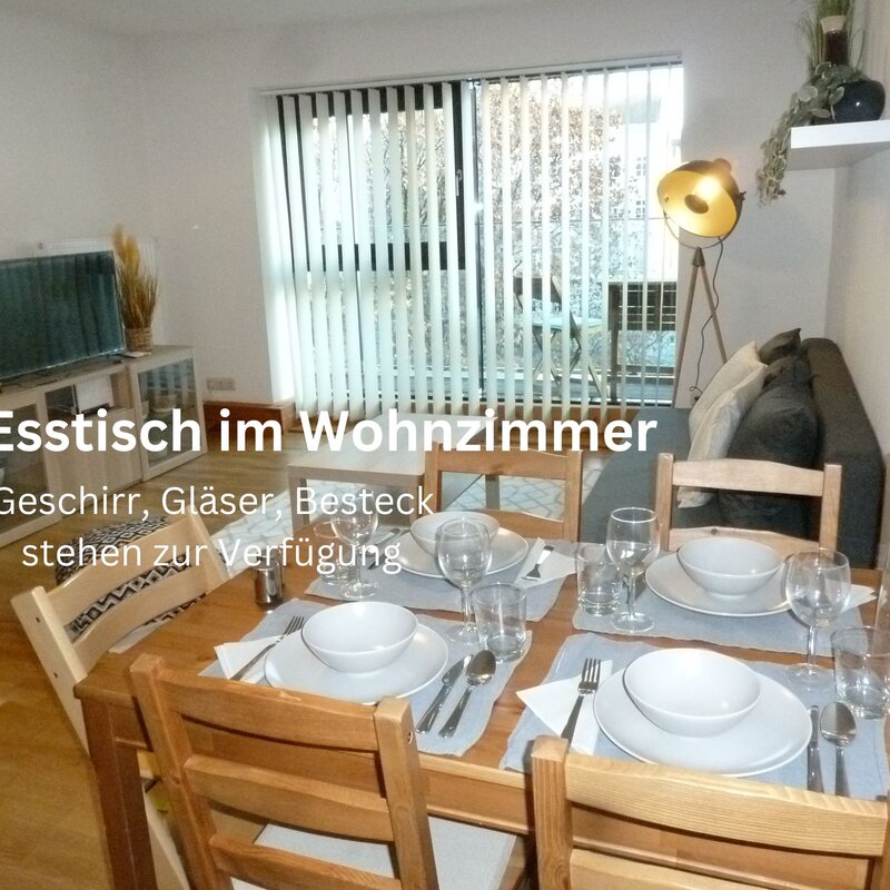 Dishes, glasses, cutlery are available