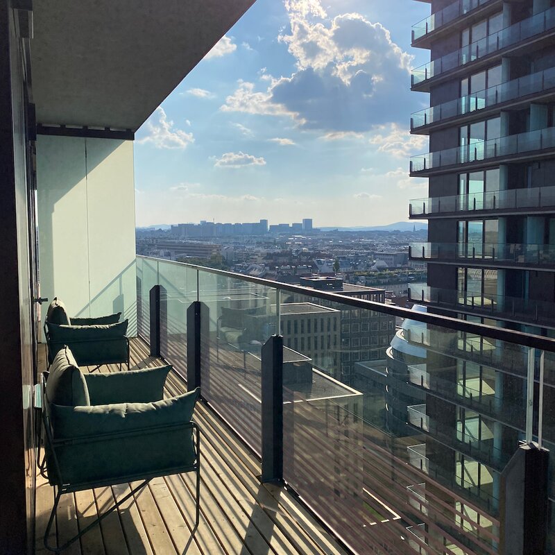 Blick vom Balkon