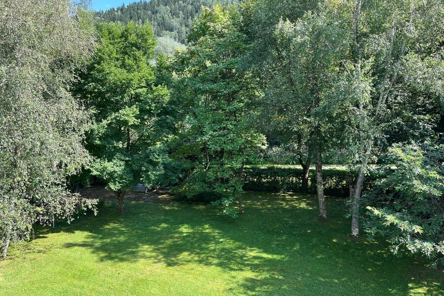 Blick vom Wohnzimmer in den Garten