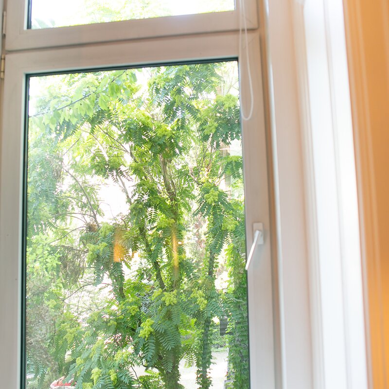 Blick in den grünen Innenhof