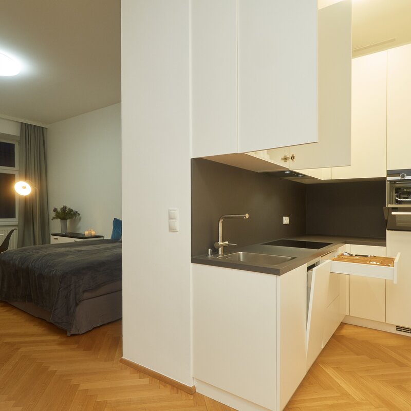 Küchenzeile/Wohnraum