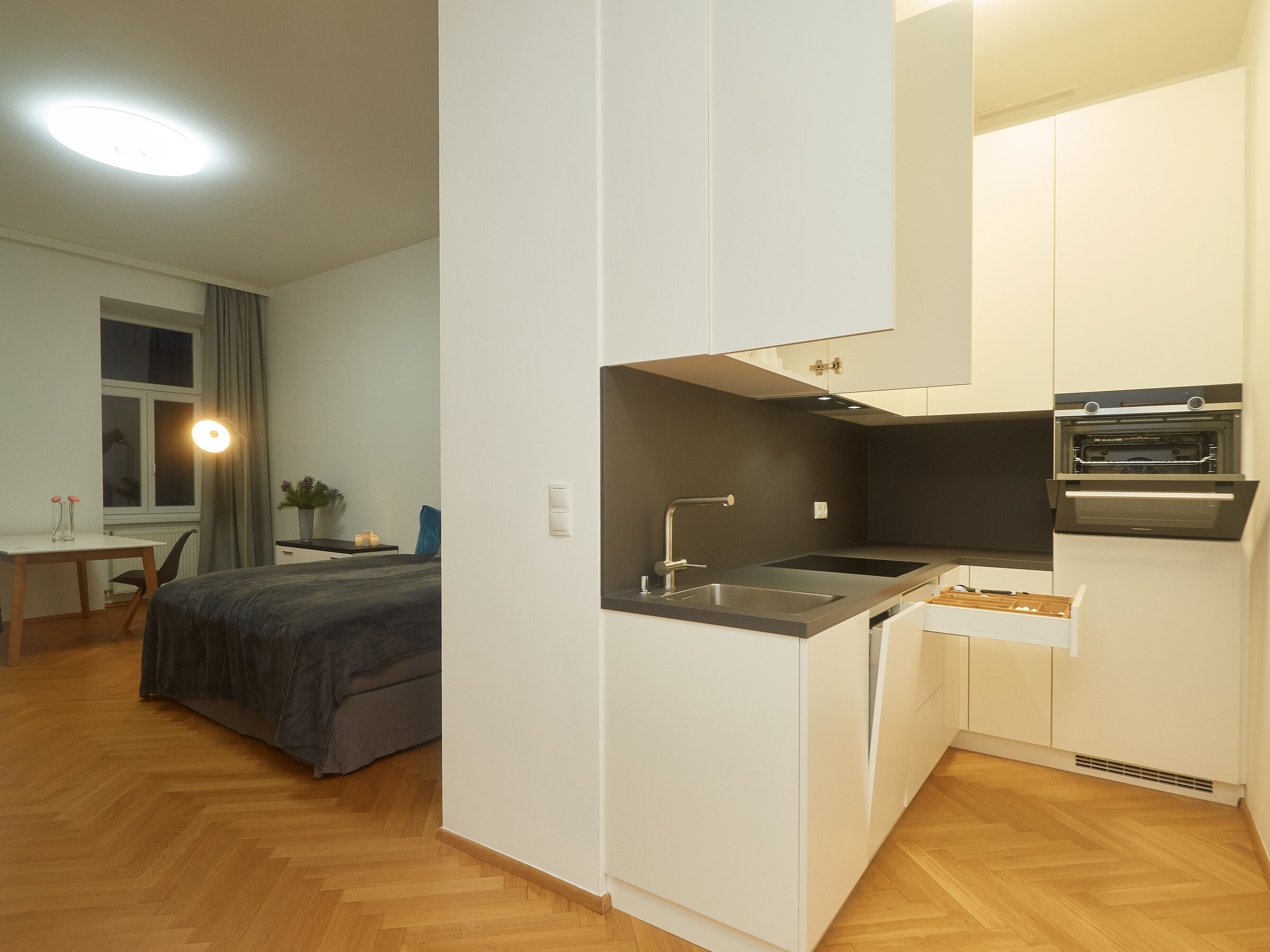 Küchenzeile/Wohnraum