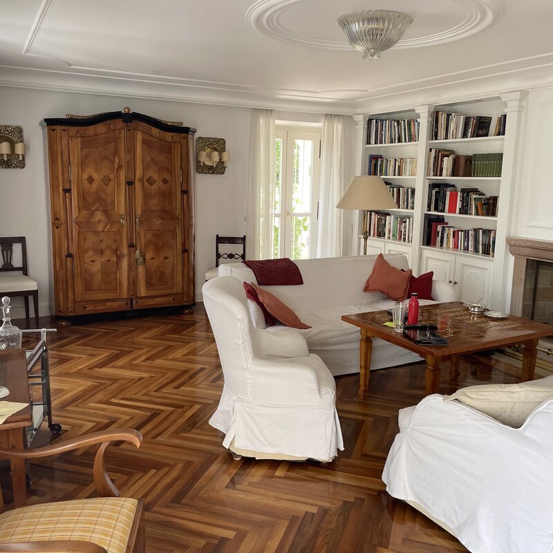 Salon mit offenem Kamin