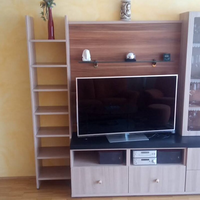 TV mit Bücherregal