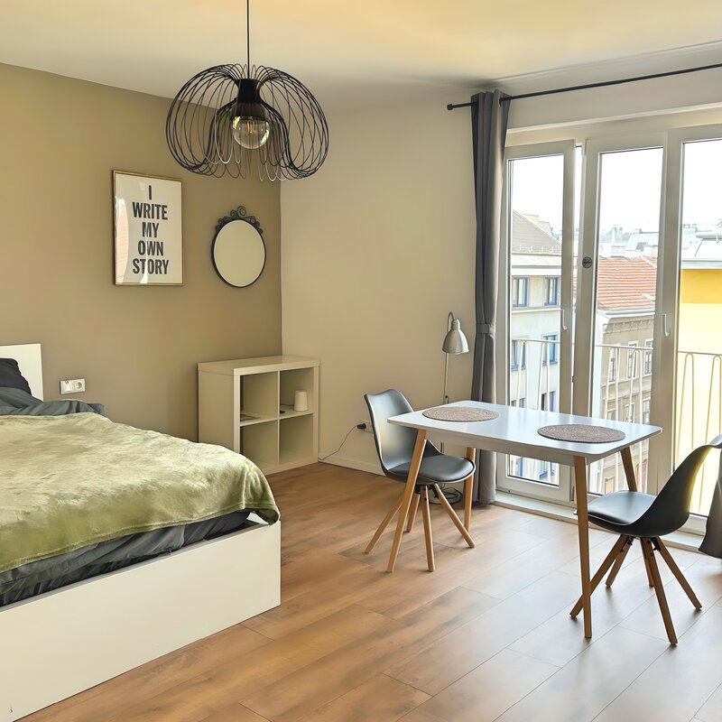 Möbliertes 1-Zimmer Apartment mit Balkon – Kurzzeitmiete Wien, Wohnen auf Zeit für 1 bis 6 Monate.