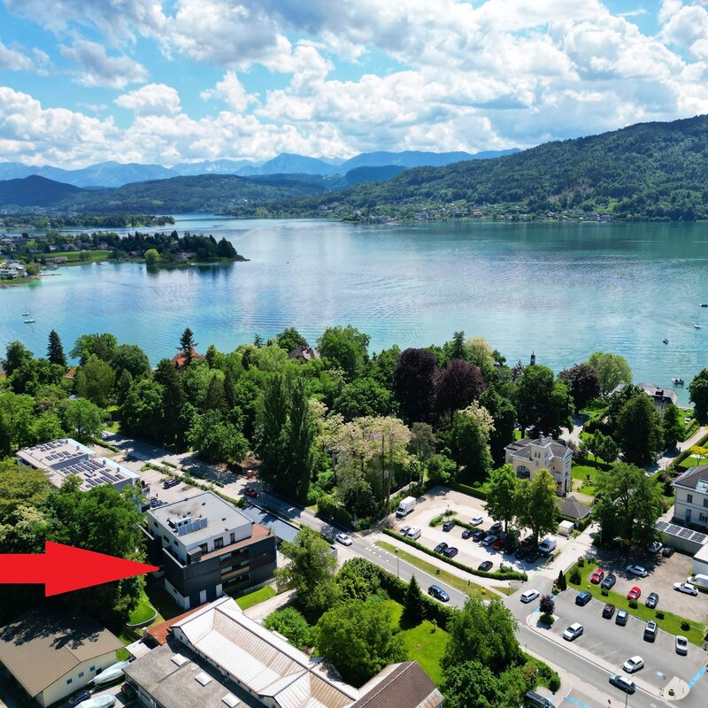 Luftbild: 2-Zimmer Wohnung mit Seeblick, Kurzzeitmiete & Wohnen auf Zeit für 1 bis 6 Monate in Pörtschach