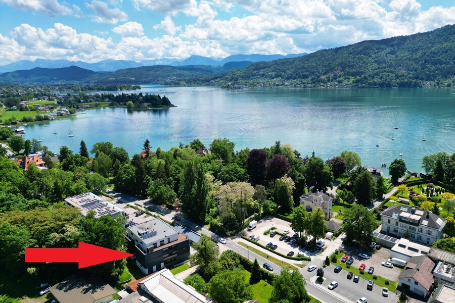 Luftbild: 2-Zimmer Wohnung mit Seeblick, Kurzzeitmiete & Wohnen auf Zeit für 1 bis 6 Monate in Pörtschach