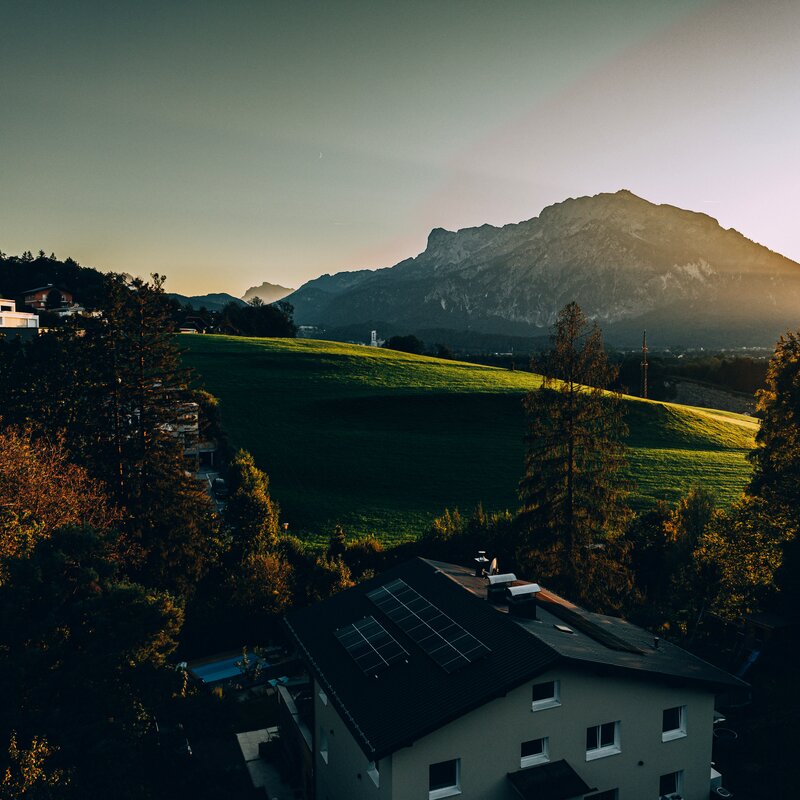 Blick auf den Untersberg vom Balkon aus