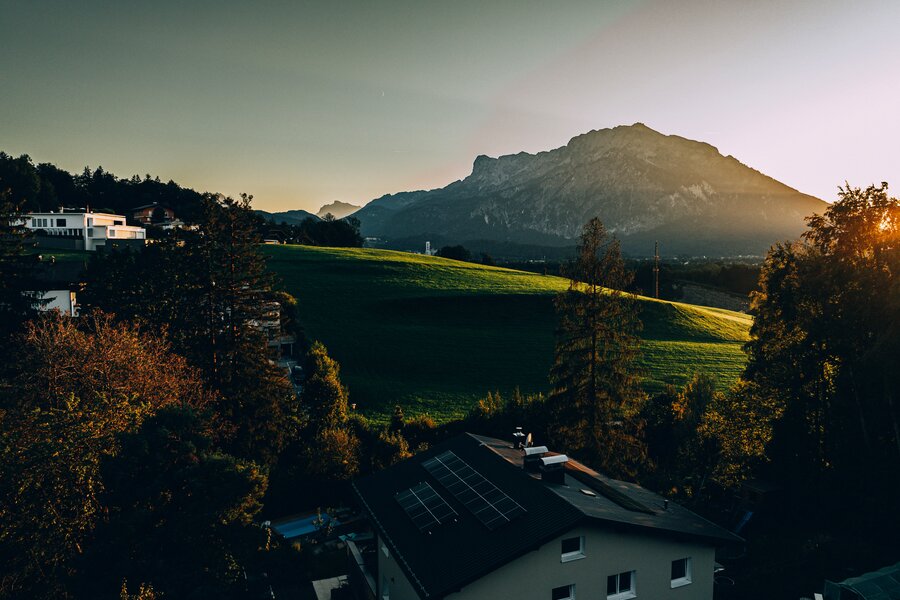 Blick auf den Untersberg vom Balkon aus