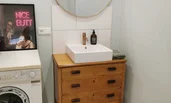 Bathroom, vintage-vanity,  washing machine