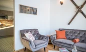 Living room, view towards kitchen