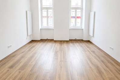 Bright unfurnished studio apartment with high ceilings and modern flooring in a central location, close to Augarten and Vienna city centre.