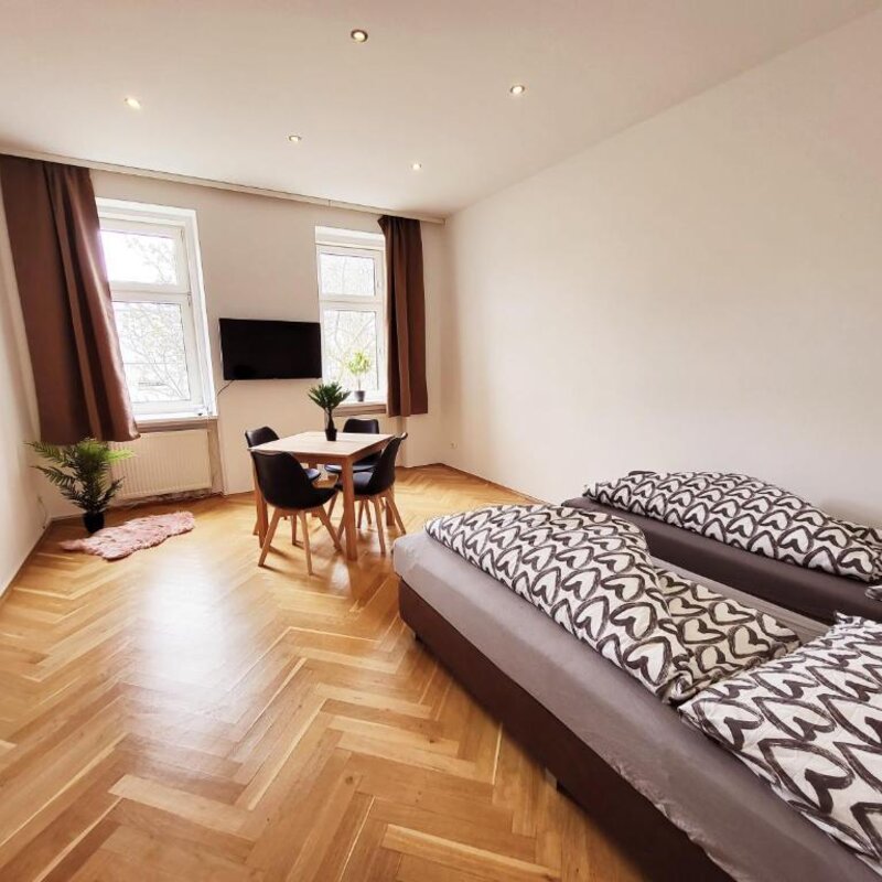 Helles 2-Zimmer Apartment mit Parkett & Esstisch – Kurzzeitmiete Wien, Wohnen auf Zeit für 1 bis 6 Monate