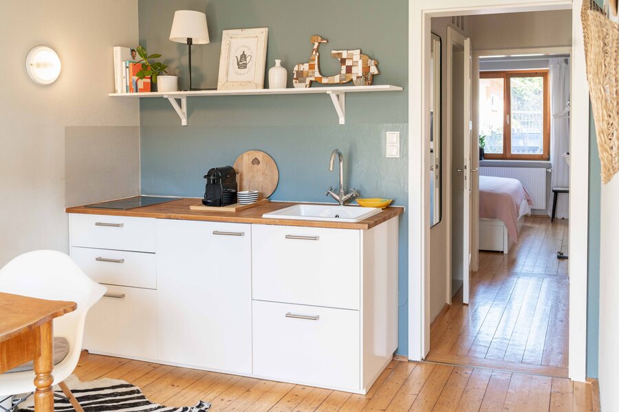 Küche mit Wohnbereich