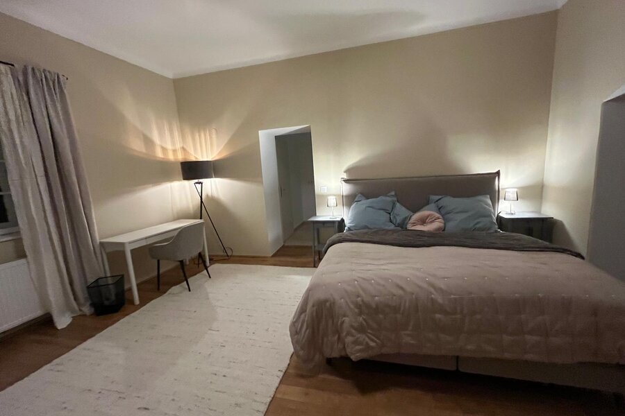 Bed and workspace
