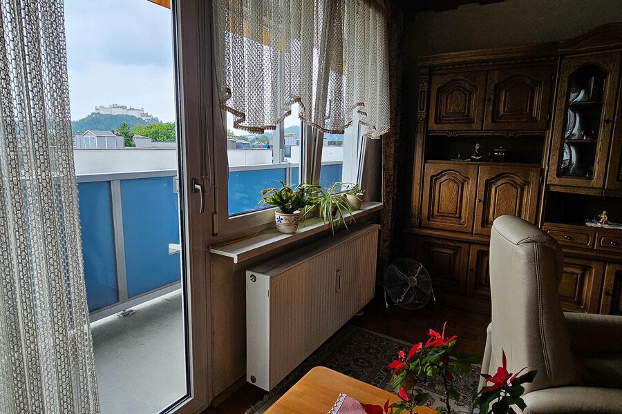 Wohnzimmer mit Blick auf Festung Hohensalzburg 