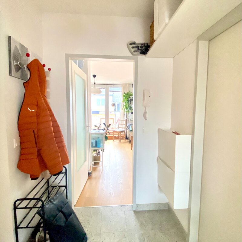 Blick aus dem Flur ins Wohnzimmer