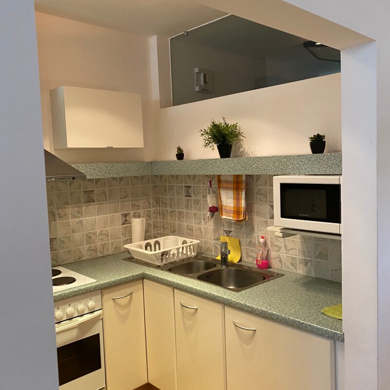 Cooker, sink, extractor fan, microwave | © AB