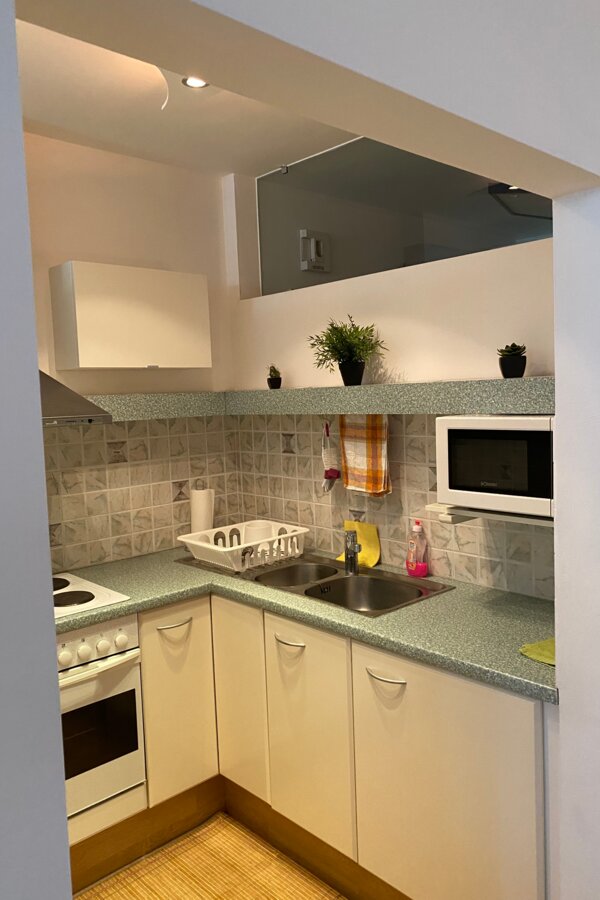 Cooker, sink, extractor fan, microwave | © AB