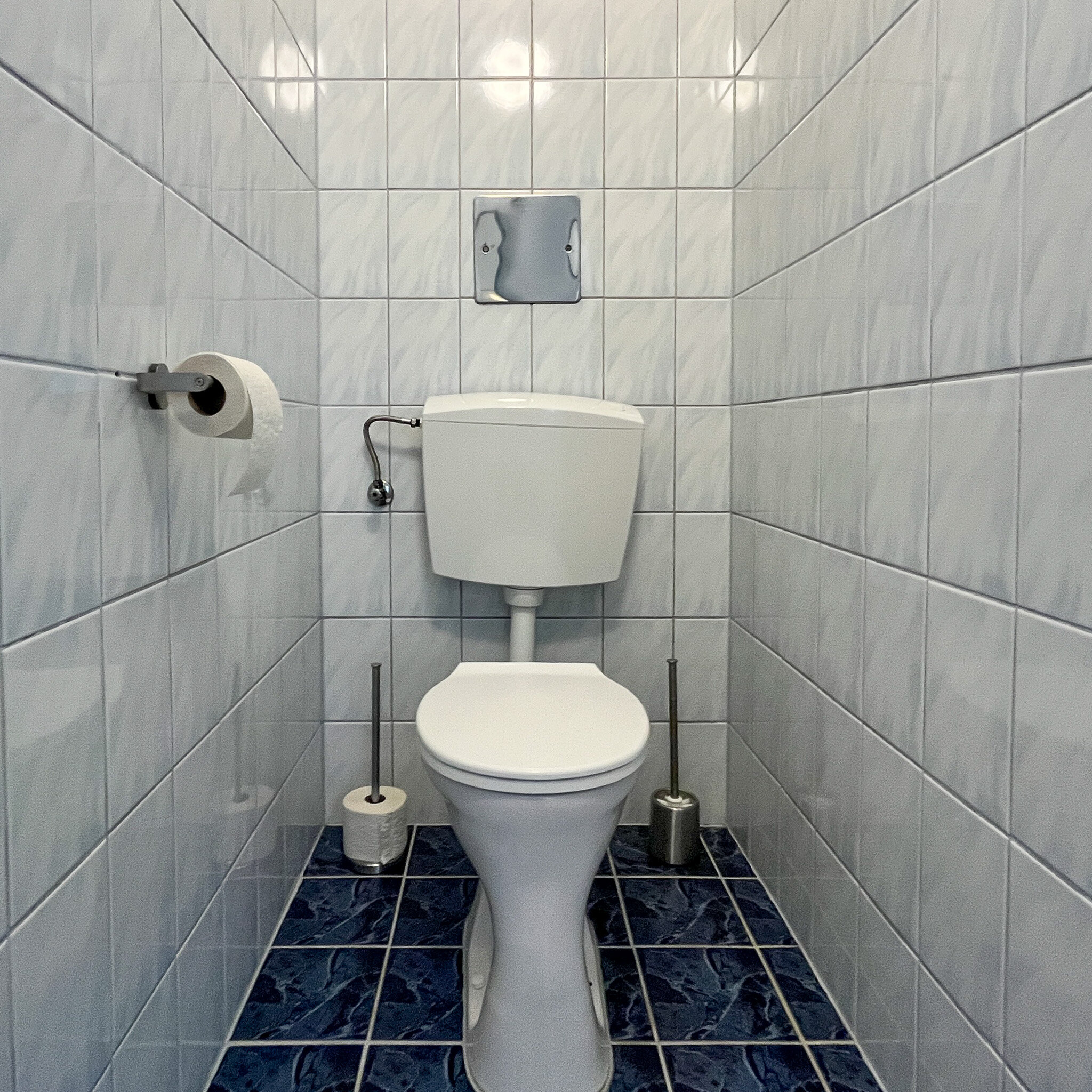 Sauberes WC mit klassischen Fliesen | © Gerald Scharf