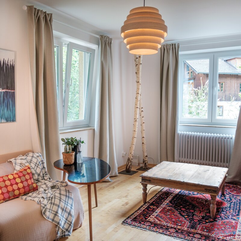 Living Room, sleeping sofa, fold out bed | © Lukas Maier