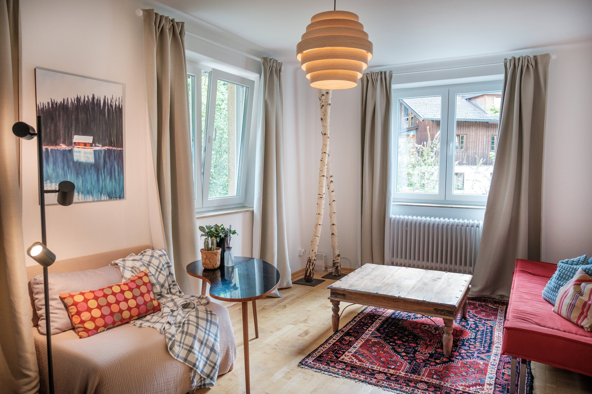 Living Room, sleeping sofa, fold out bed | © Lukas Maier