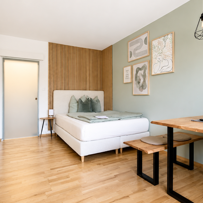 Helles 1-Zimmer Apartment mit modernem Interieur – Kurzzeitmiete & Wohnen auf Zeit für 1 bis 6 Monate in Klagenfurt.