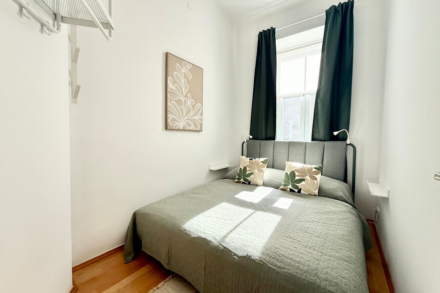 perfect mattress and a window into the green and quiet courtyard
