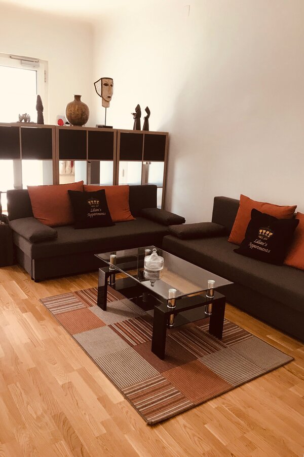 living room with 2 sofas