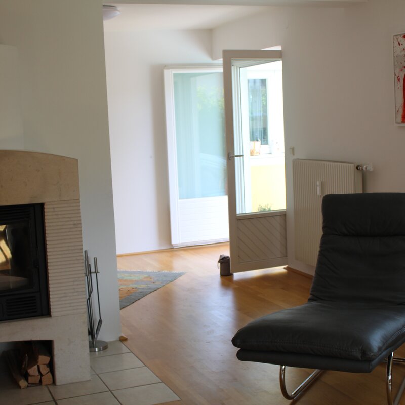 Living area with view to garden door