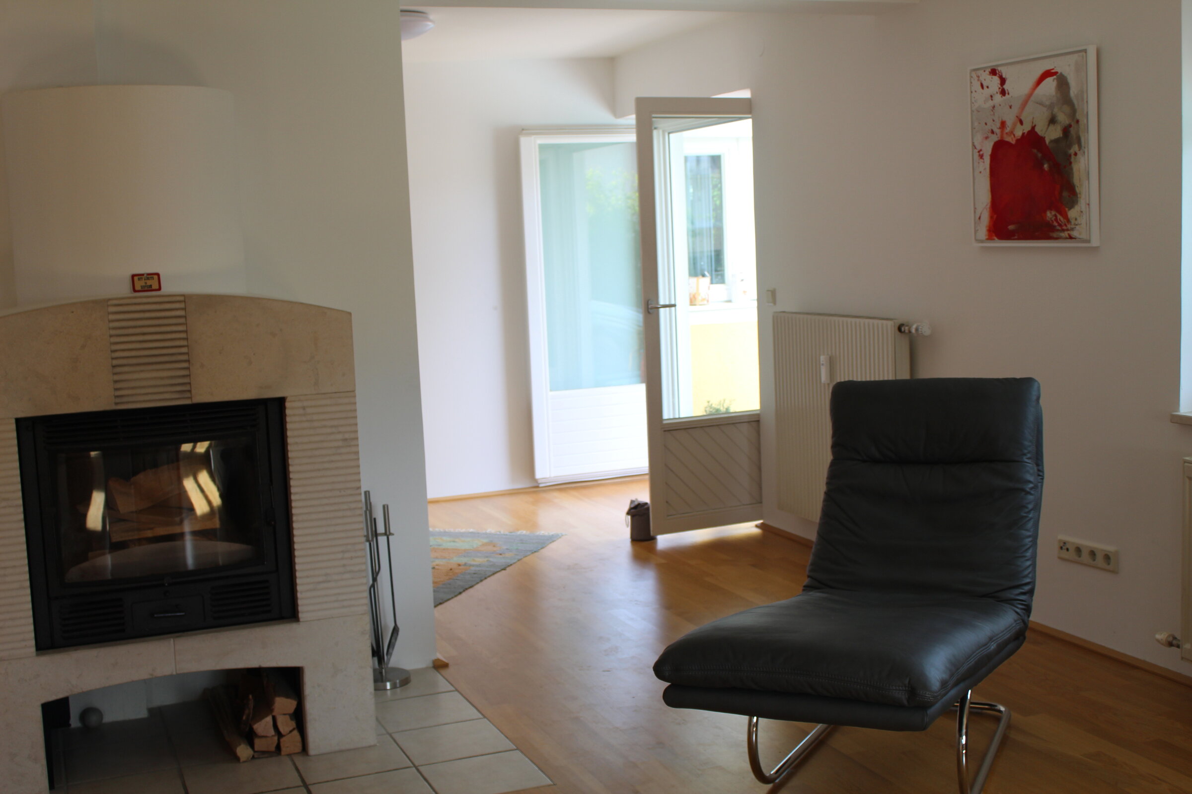 Living area with view to garden door